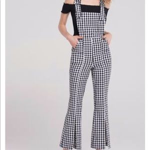 Storets Black and White Gingham Overalls